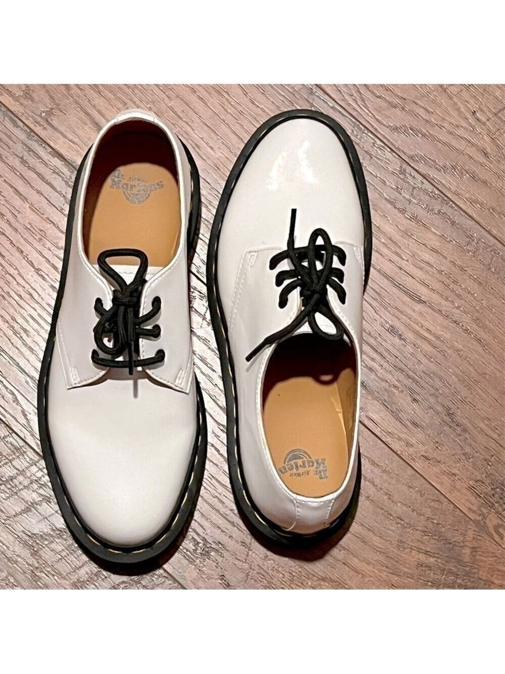 Dr. MARTENS white patent leather oxfords. Size 8. NWOT